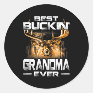 Sticker Rond Grand-mère qui rue Maillot de chasse au cerf à jam