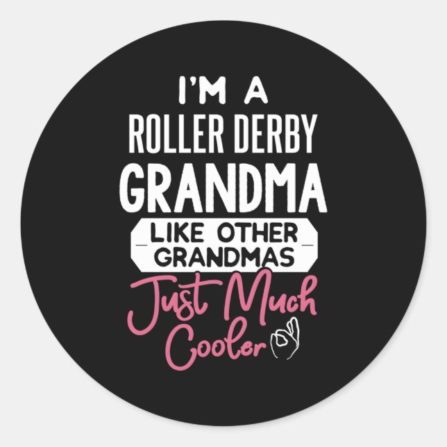 Sticker Rond Grand-mère Roller Derby (Devant)