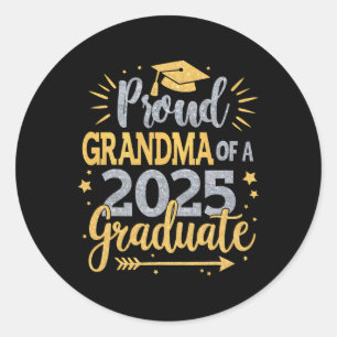 Sticker Rond Grand-Mère Senior 2025 Grandma Fière D'Un Cl De 25