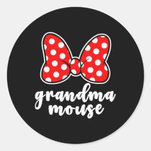 Sticker Rond Grand-mère Souris Famille Vacances - Amusant Grand