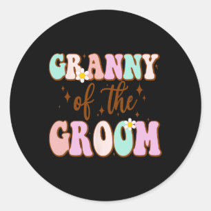Sticker Rond Grand-Mère super Du Wedding shower Groom De Gro