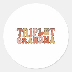 Sticker Rond Grand-mère Triplet De Triplets Super Grand-Grand T