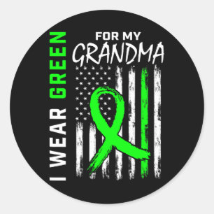 Sticker Rond Grand-mère verte Maladie du rein Cérébral Palsy Aw