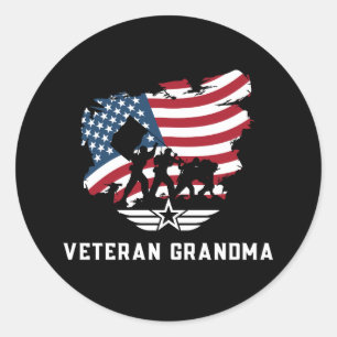 Sticker Rond Grand-mère vétéran
