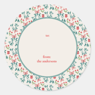 Sticker Rond Grand millénaire vert et rouge traditionnel - De/v