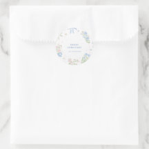 Grand Millennial Bleu Rose Floral Noeud Christmas