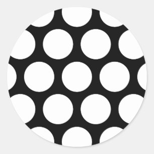 Sticker Rond Grand motif de pois : Noir et blanc
