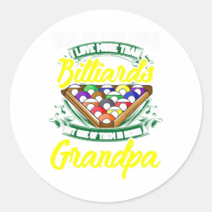 Sticker Rond Grand-pa Billard Pool Joueur Ll Stick Papa G