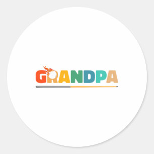 Sticker Rond Grand-pa Billiard Pool Cue 8-ll Billard - Billard
