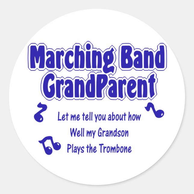 Sticker Rond Grand-parent/Trombone (Devant)