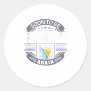 Sticker Rond Grand-père Annonce une deuxième grossesse