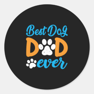 Sticker Rond Grand-père Cadeau Meilleur père de chien jamais