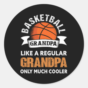 Sticker Rond Grand-père de basket-ball - Fun Basketball Grand-p
