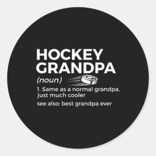 Sticker Rond Grand-père de hockey amusant Définition Meilleur g