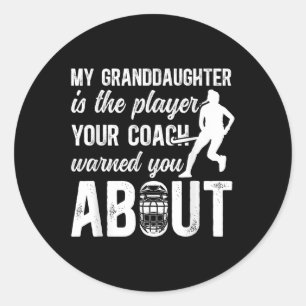 Sticker Rond Grand-père de hockey sur gazon drôle joueur de hoc