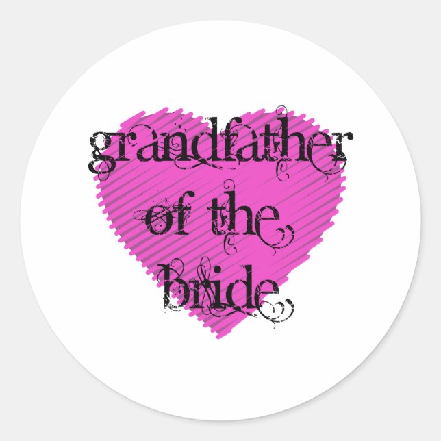 Sticker Rond Grand-père de la mariée (Devant)
