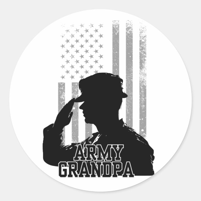 Sticker Rond Grand-père de l'armée (Devant)