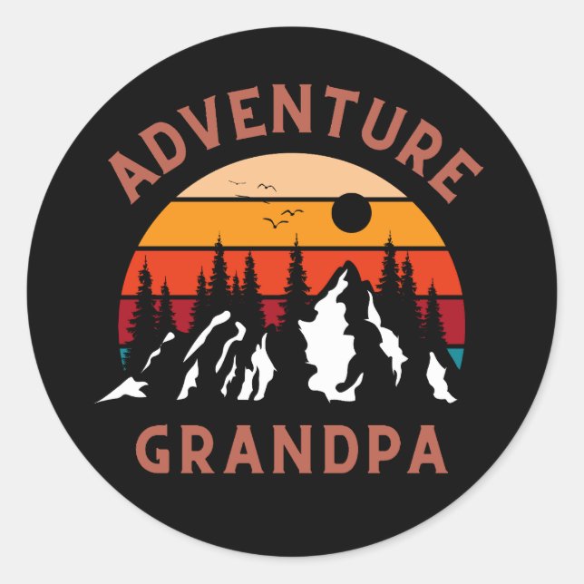 Sticker Rond Grand-père de l'aventure (Devant)