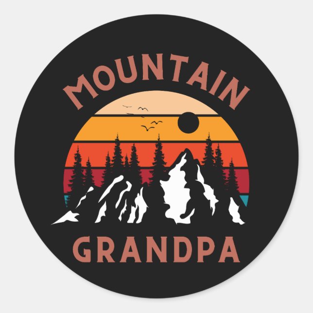 Sticker Rond Grand-père de montagne (Devant)