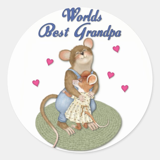 Sticker Rond Grand-père des grands câlins (Devant)