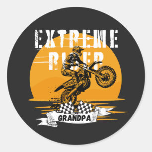 Sticker Rond Grand-père du pilote extrême