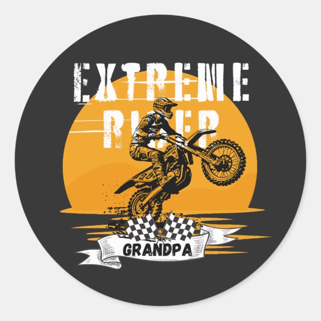 Sticker Rond Grand-père du pilote extrême (Devant)