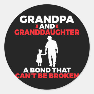 Sticker Rond Grand-père et petite-fille un lien qui ne peut pas