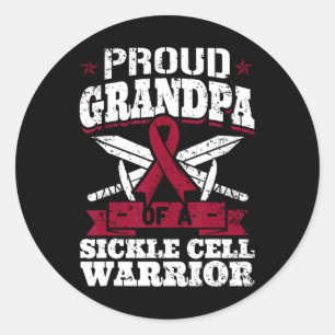 Sticker Rond Grand-Père Fière D'Un Guerrier De Cellule De Fauci