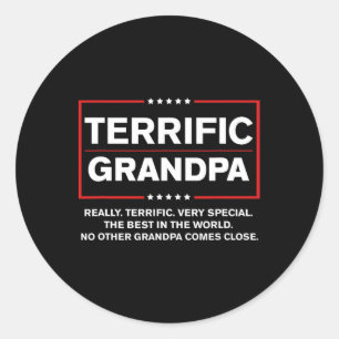 Sticker Rond Grand-père formidable - Drôle campagne Donald Trum