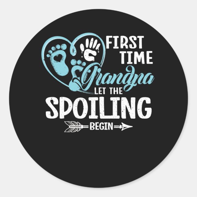 Sticker Rond Grand-Père Laissait Commencer Gran Le Spoiling (Devant)