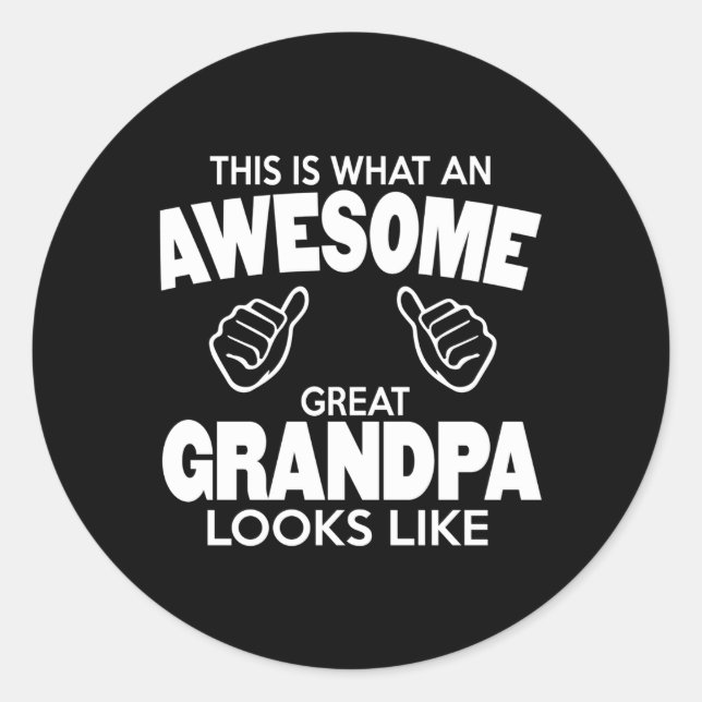 Sticker Rond Grand-Père Pour Un Grand-Grand-Père (Devant)