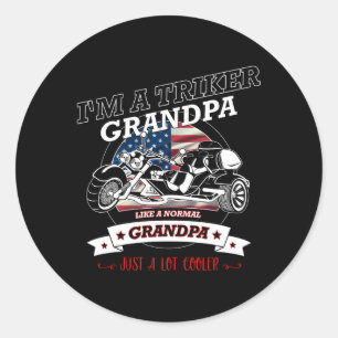 Sticker Rond Grand-père Triker d'Usa