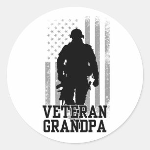 Sticker Rond Grand-père vétéran