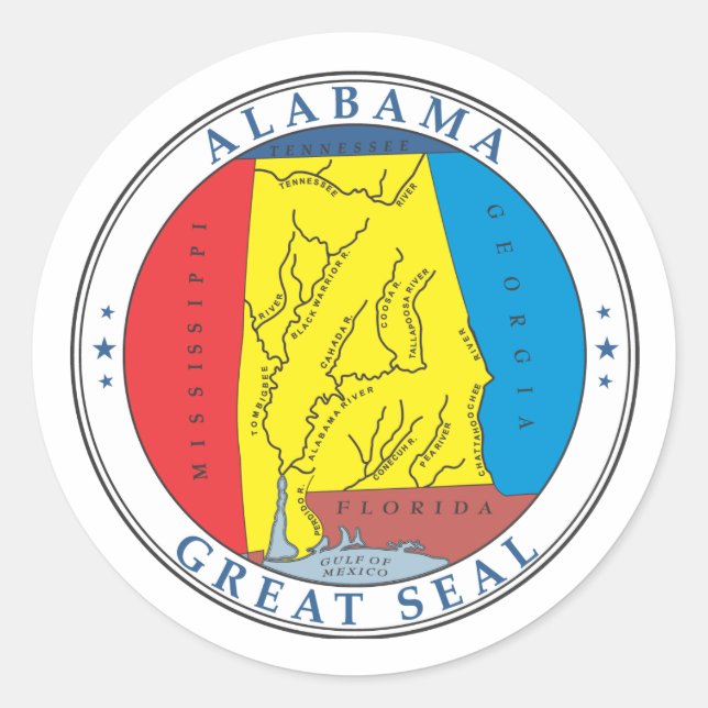 Sticker Rond Grand phoque de l'Alabama (Devant)