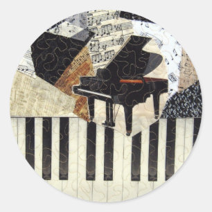 Sticker Rond Grand Piano