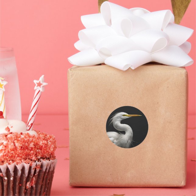 Sticker Rond Grand Portrait d'aigle blanche II (Fête)