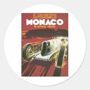 Sticker Rond Grand Prix vintage Monaco