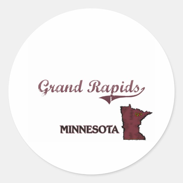 Sticker Rond Grand Rapids Minnesota City Classic (Devant)