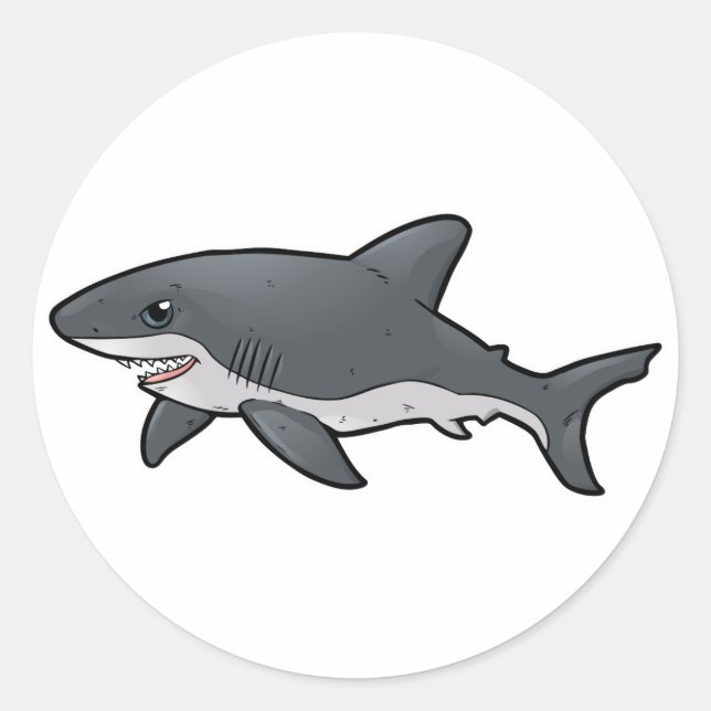 Sticker Rond Grand requin blanc (Devant)