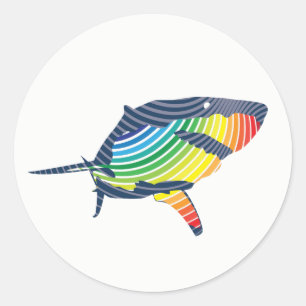 Sticker Rond Grand requin blanc Swoosh