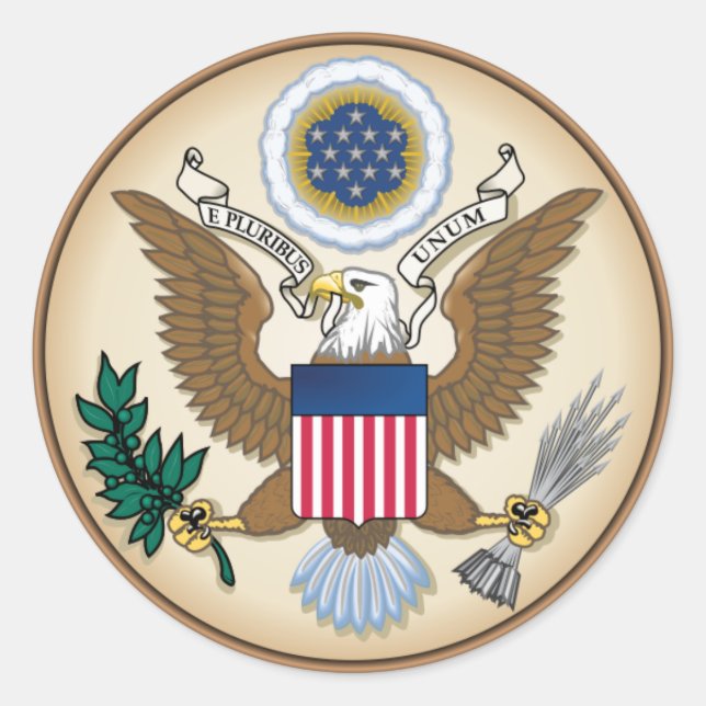 STICKER ROND GRAND SCEAU DES ÉTATS-UNIS (Devant)
