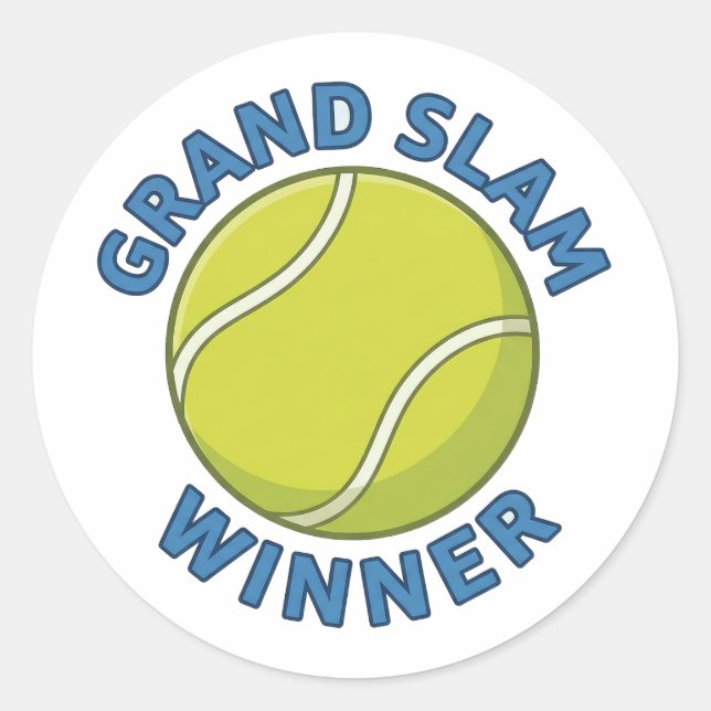 Sticker Rond Grand Slam Winner Tennis Ball Sports Champion (Devant)
