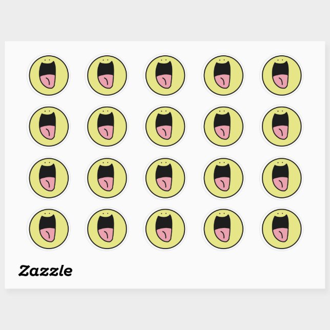 Sticker Rond Grand sourire (Feuille)
