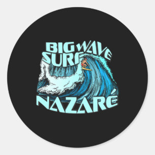 Sticker Rond Grand surfeur de vagues 100 Pieds Vague Surf Nazar