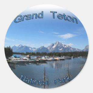 Sticker Rond Grand Teton, États-Unis, parc national du Montana