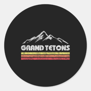 Sticker Rond Grand Teton National Park Wyoming Montagne Rétro R
