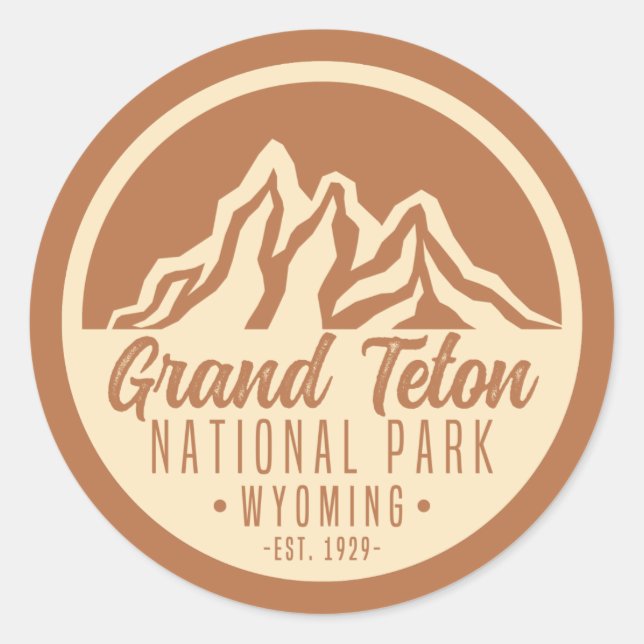 Sticker Rond Grand Teton National Park Wyoming USA (Devant)
