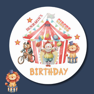 Sticker Rond Grand Top Carnaval de cirque Cinquième anniversair