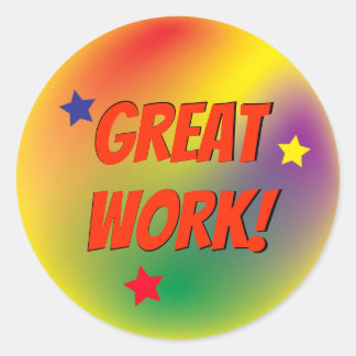 Sticker Rond Grand travail Coloré Motivation