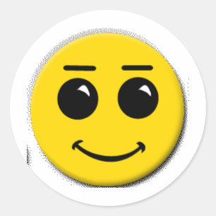 Sticker Rond grand visage souriant